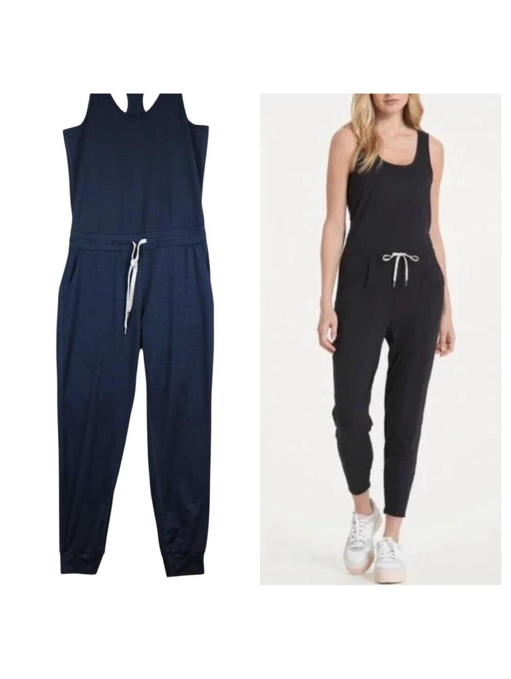 Vuori Lux Harem Jumpsuit Black Racerback Jogger One Piece Lounge Pilates XS